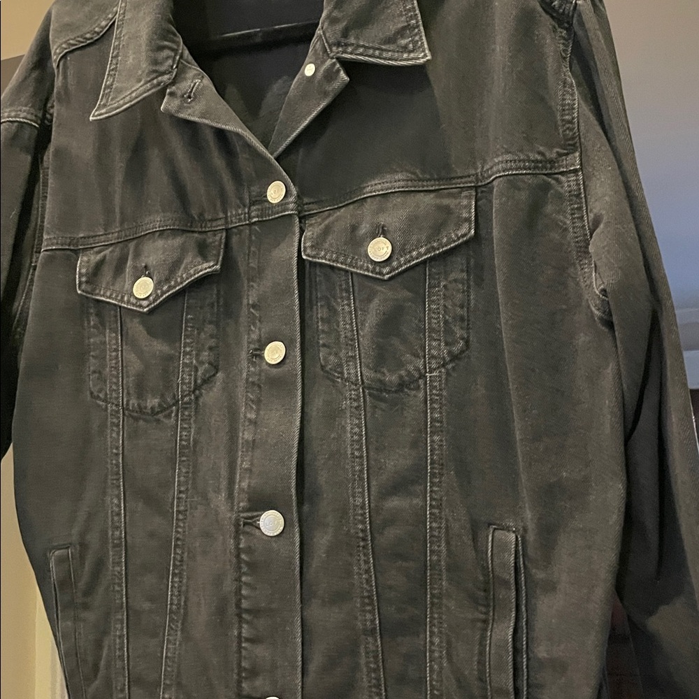 LOFT Black Denim Jacket, Size M - Picture 3 of 7
